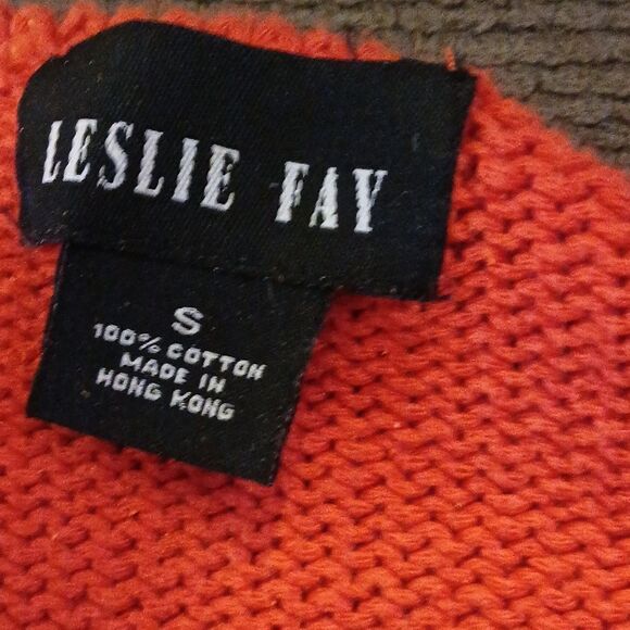Small, Orange Leslie Fay Short Sleeve knit Sweater - Picture 2 of 5